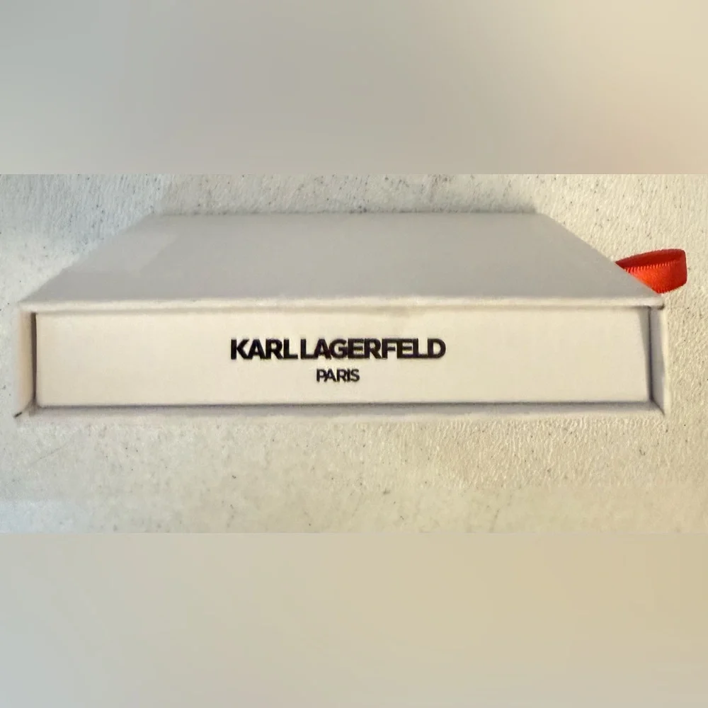 Karl Lagerfeld Gunmetal Necklace & Hot Pink Crystal Stud Earring Set